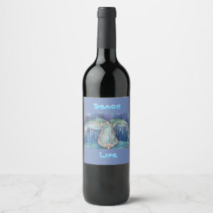 whale tail wine label