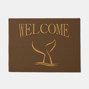 Whale Tale Brown Welcome Doormat