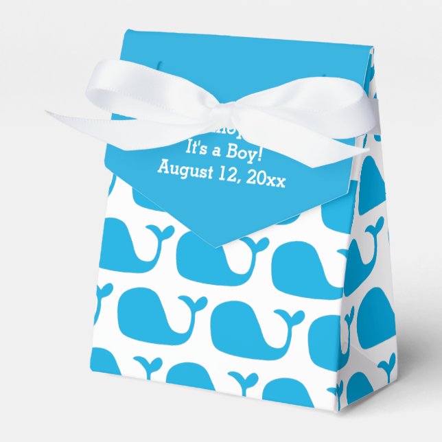 Whale Theme Baby Shower Favour Boxes (Front Side)