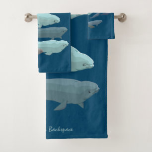 Whale Towel Sets Personalised Beluga Whale Towels