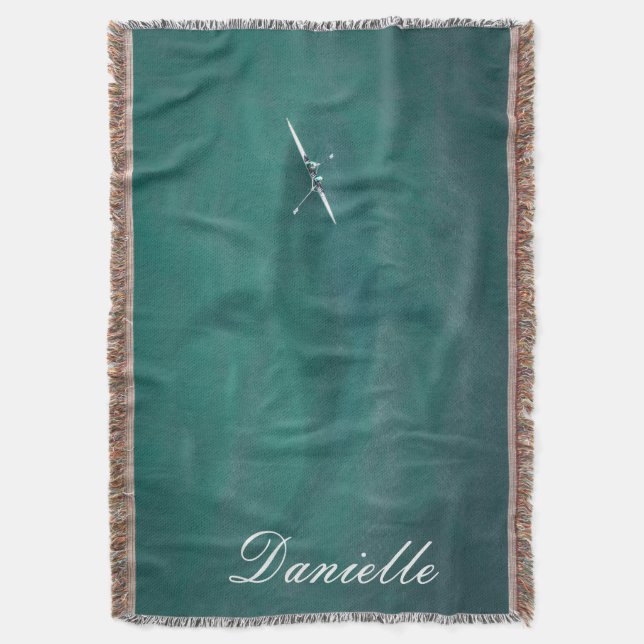 Whale Under Boat: Never Alone at Sea Throw Blanket (Front Vertical)