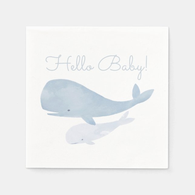 Whale Under the Sea Baby Shower Napkin (Front)