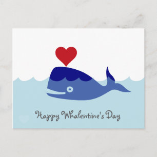 Whale Valentine's Day Postcard