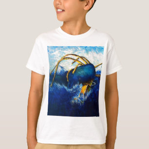 Whale Vs Colossal Squid Seascape Painting T-Shirt