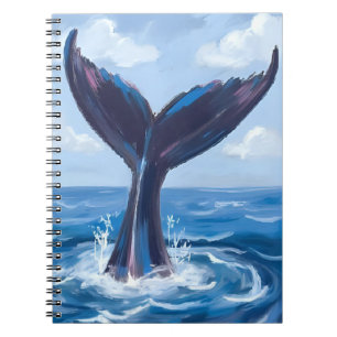 Whale Watching Blue Ocean Watercolor Notebook