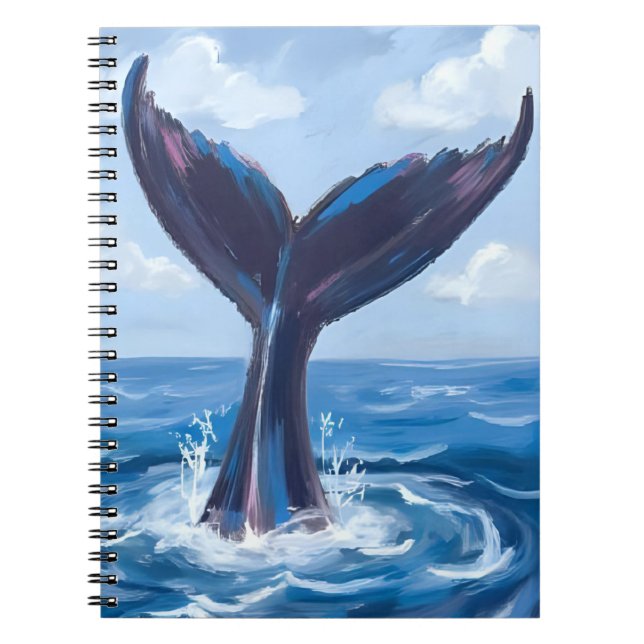 Whale Watching | Blue Ocean Watercolor Notebook (Front)