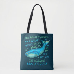 Whale Watching Family Vacation Cruise Personalised Tote Bag
