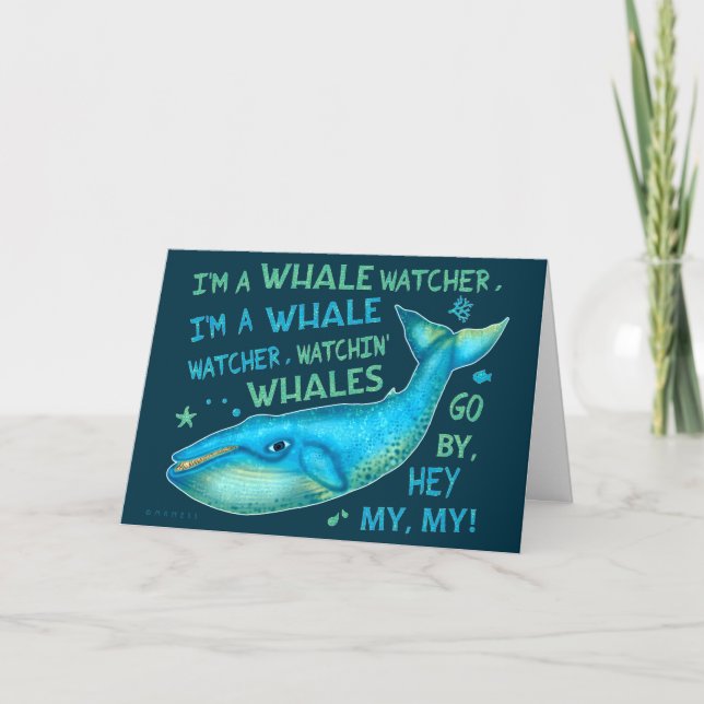 Whale Watching Family Vacation Cruise Trip Funny Card (Front)