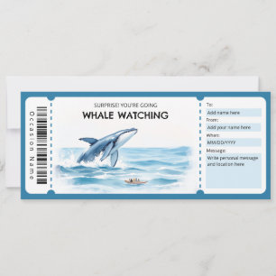 Whale Watching Gift Certificate Invitation