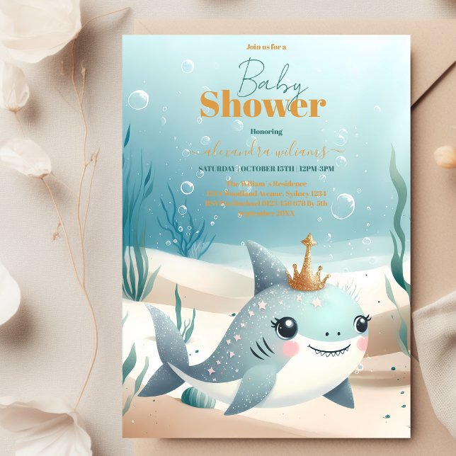 Whale Watercolor Baby Shower Under The Sea Invitation (Creator Uploaded)
