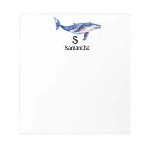 Whale Watercolor   Notepad