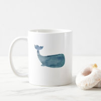 Whale Watercolor Painting Mug