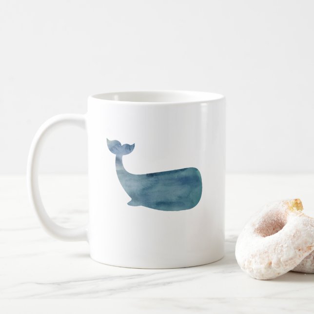 Whale Watercolor Painting Mug (With Donut)