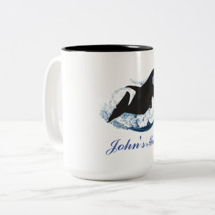 Whale  Wave  Two-Tone Coffee Mug