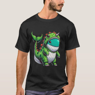 Whale Wearing Dinosaur Costume Halloween Cosplay T T-Shirt