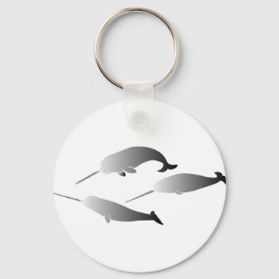 whale whales narwal narwhale unicorn scuba diving key ring