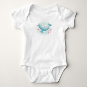 Whale with Jellyfish Baby Bodysuit