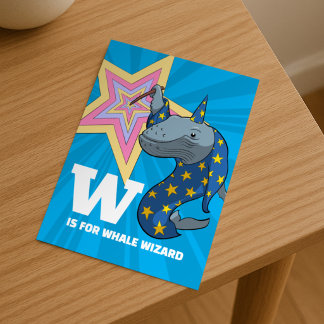 Whale Wizard Just For Fun Alphabet Character Postcard