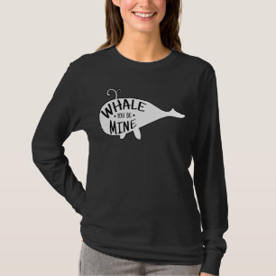 Whale You Be Mine Cute Orca Blue Whale Silhouette T-Shirt