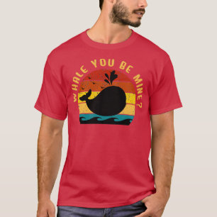 Whale you be mine Retro Vintage Valentinex27s Day  T-Shirt