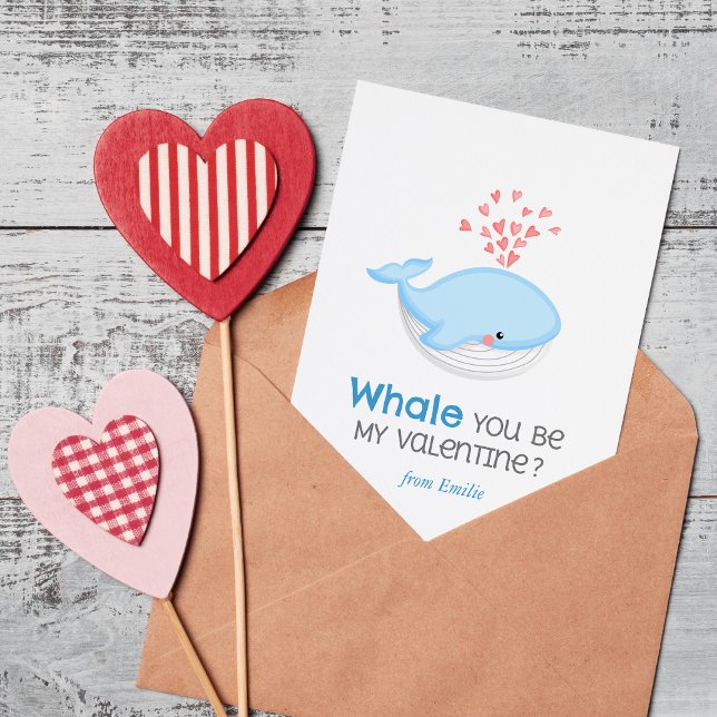 Whale You Be My Valentine?  Card (Creator Uploaded)