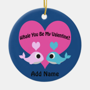 Whale You Be My Valentine? Ceramic Tree Decoration