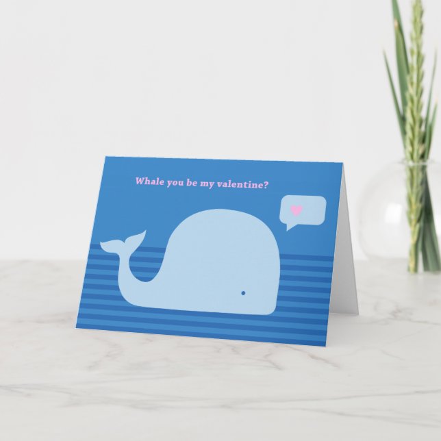"Whale you be my Valentine" Greeting Card (Front)