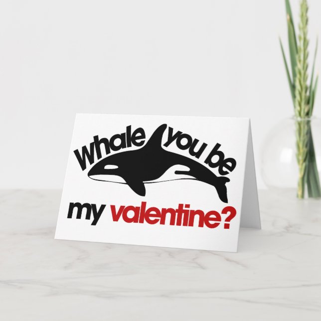 Whale you be my Valentine Holiday Card (Front)