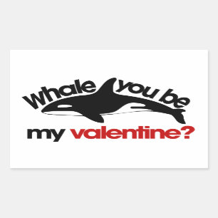 Whale you be my Valentine Rectangular Sticker