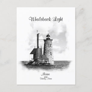 Whaleback Light - Maine Postcard
