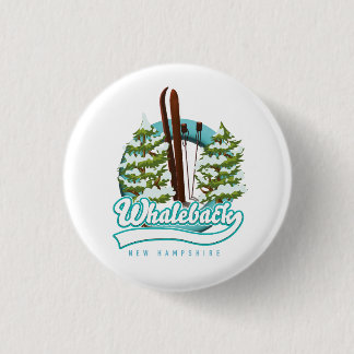 Whaleback New Hampshire retro ski logo 3 Cm Round Badge