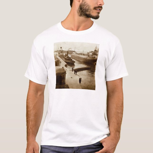 Whalebacks at The Soo Vintage Stereoview T-Shirt (Front)