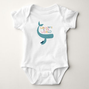 Whalecome To The World Cute Whale T-Shirt Baby Bodysuit