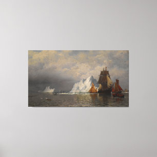 Whaler and Fishing Vessels near the Coast of Labra Canvas Print