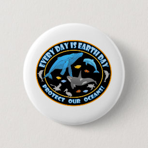 Whales and Dolphins 6 Cm Round Badge