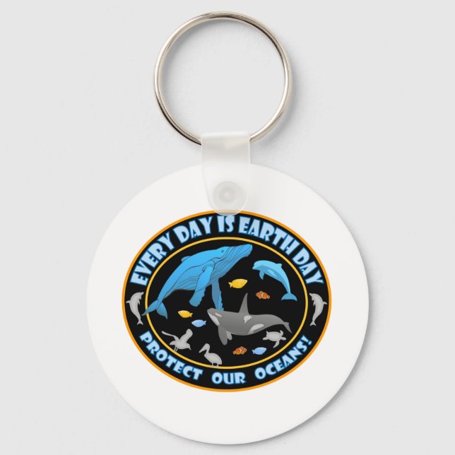 Whales and Dolphins Key Ring (Front)