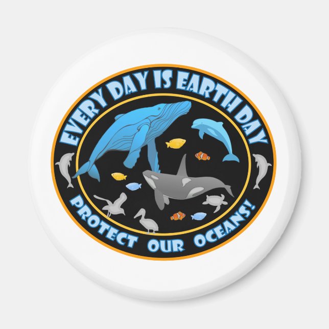 Whales and Dolphins Magnet (Front)
