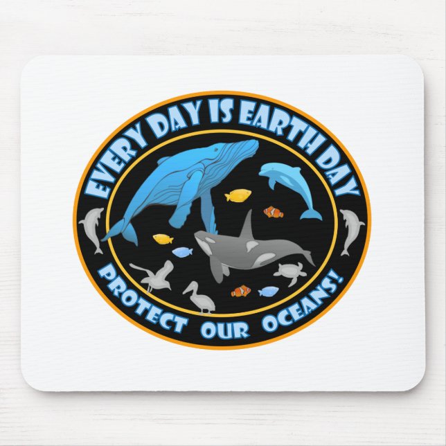 Whales and Dolphins Mouse Mat (Front)