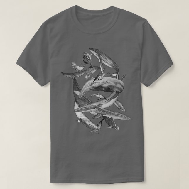 Whales and dolphins T-Shirt (Design Front)