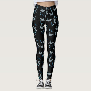 Whales art leggings