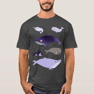 Whales Cute Purple and Pink Animal Illustration Pa T-Shirt