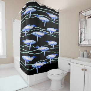 Whales Fishes Shower Curtain