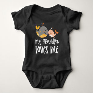 Whales 🐳 Gift from Grandpa - My Grandpa Loves Me Baby Bodysuit