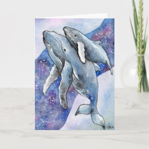 Whales in Star River Card