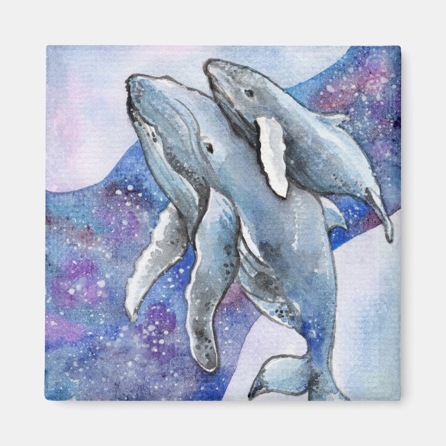 Whales in Star River Magnet (Front)