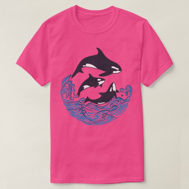 Whales In The Sea T-Shirt (Design Front)