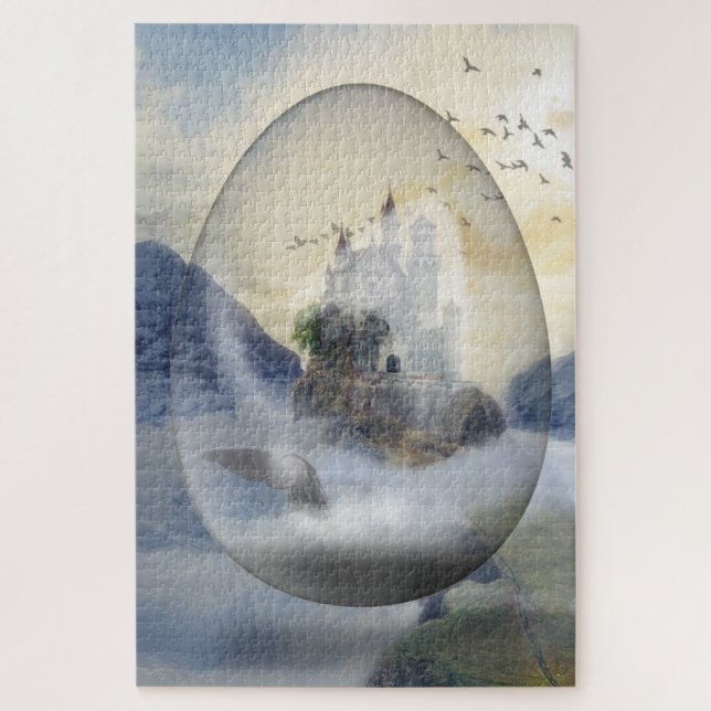 Whale's Journey to the Mystical Castle Jigsaw Puzzle (Vertical)