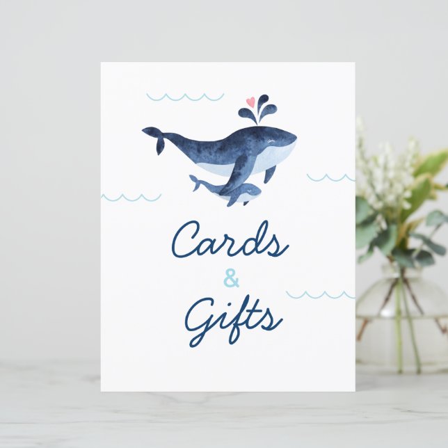 Whales Nautical Under the Sea Cards And Gifts (Standing Front)