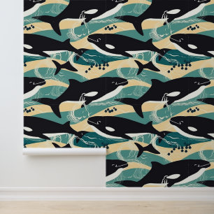 Whales Pattern Wallpaper