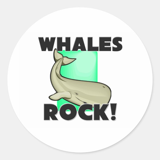 Whales Rock Classic Round Sticker (Front)